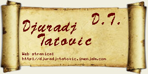 Đurađ Tatović vizit kartica
